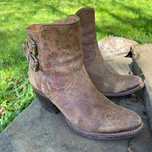 Lucchese floral print booties